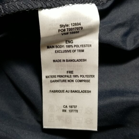 Trimark Men's Jacket Size M Flint Lightweight Hideaway Hood Navy Blue Full Zip - Picture 6 of 6